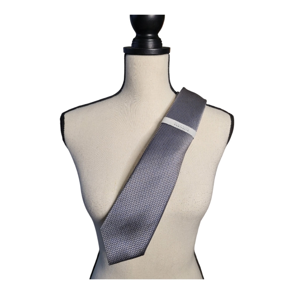 Perry Ellis blue and tan‎ tie New